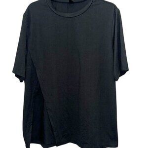 Shein Curve 1XL Black Short Sleeve T-Shirt With Side Slit Design